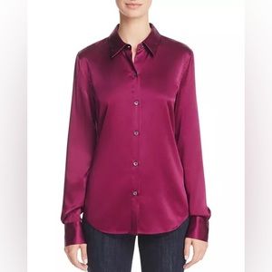 Theory Gorgeous Silk blouse in a beautiful wine pink MSRP $295 - so elegant!